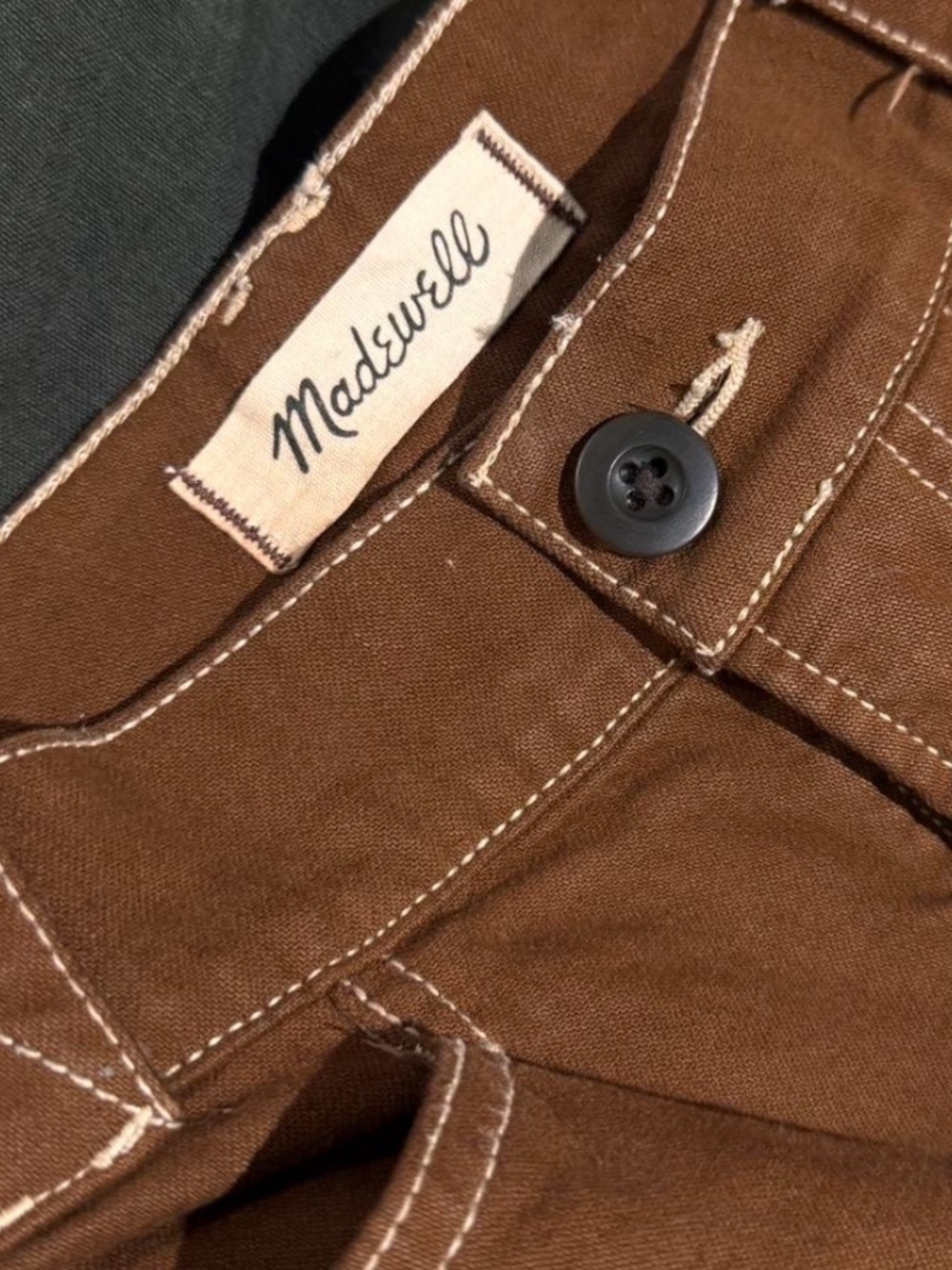 Madewell Emmet Wide Leg Garment High-Rise Straight-Leg Jeans in Chestnut Brown - Picture 5 of 12